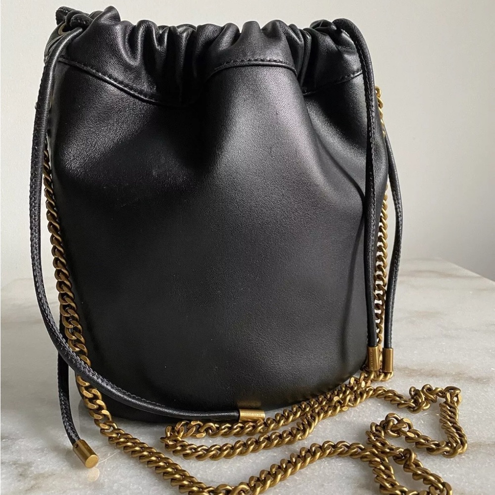 ARITZIA AUXILIARY BLACK LEATHER CROSSBODY GOLD CHAIN BAG